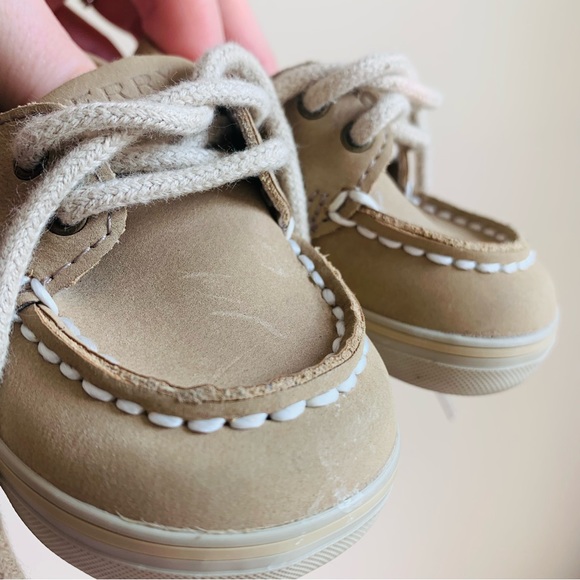 Sperry Baby Junior Leather Boat Shoes, Size 1 M - Picture 9 of 11